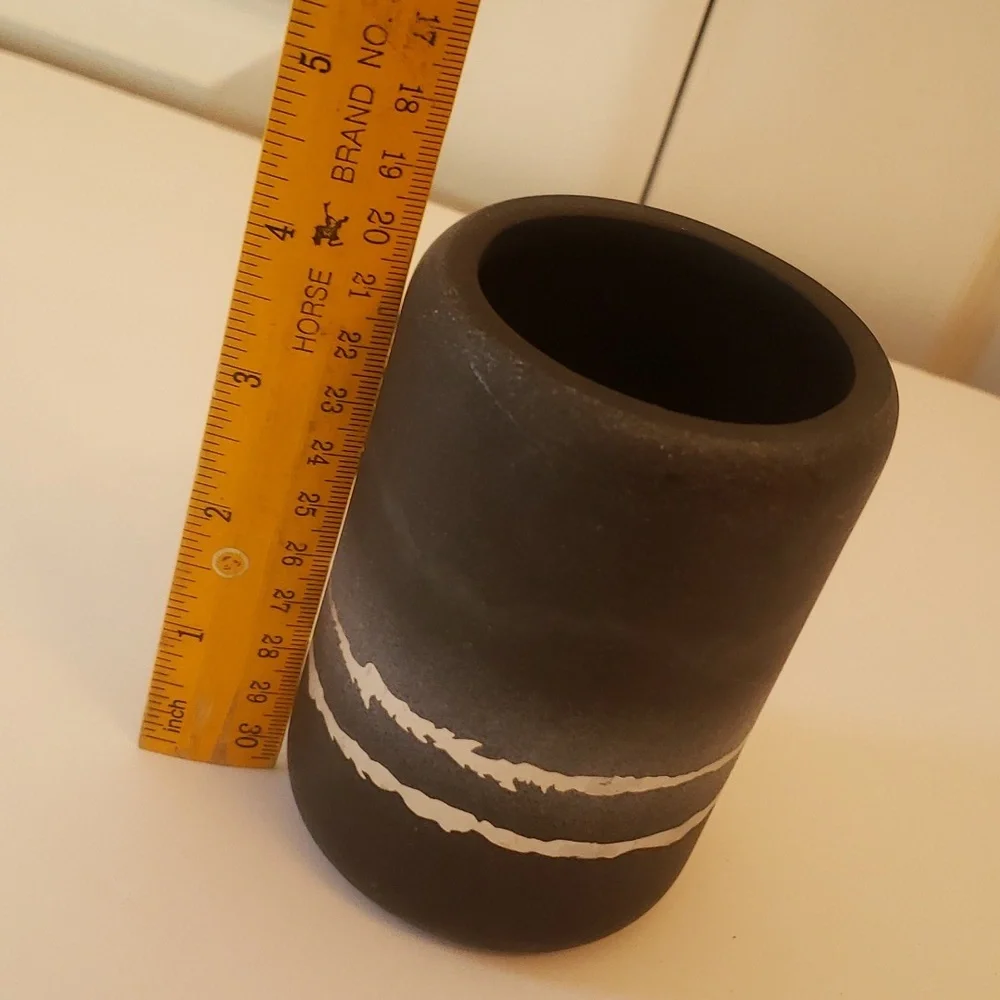 🤯3/$12 Vapor Black Tumbler Avanti Linens Bathroom Toothbrush Holder NWOT